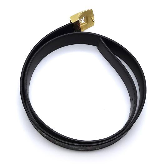 ルイヴィトン サンチュール LVカット ベルト マルチカラー ノワール ゴールド金具 黒 M6890 LOUIS VUITTON - ルイヴィトン サンチュール LVカット ベルト マルチ