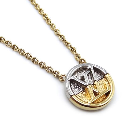 【美品】ルイヴィトン　ネックレス　コリエ・L to V　ゴールド　シルバー ルイ・ヴィトン(LOUIS VUITTON)ルイ・ヴィトン コリエ L to V