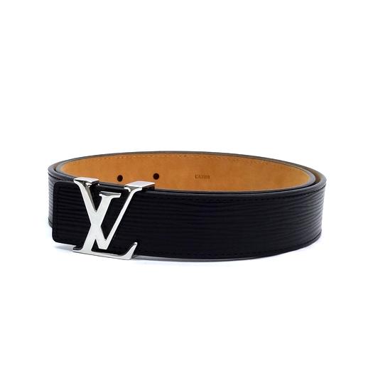 LOUIS VUITTON（ルイ・ヴィトン） ベルト サンチュール LV イニシャル エピ #80 ブラック シルバー金具 M9604 ...