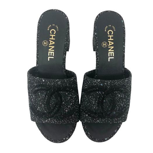 CHANEL シャネル ココマーク ミュール サンダル ブラック G34681