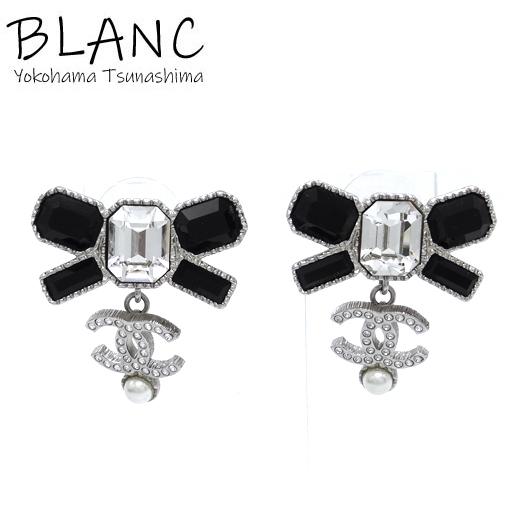 CHANEL シャネル ココマーク ラインストーンピアス B23K メタル
