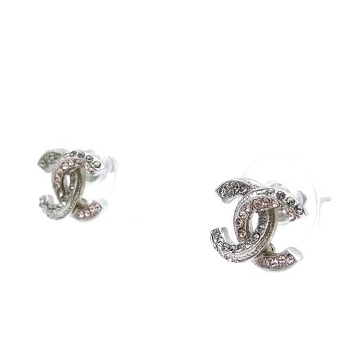 シャネル CHANEL ココマーク  ラインストーンピアス シルバー CHANEL シャネル ピアス ココマーク ラインストーン F16V