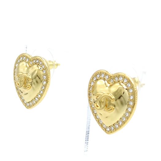シャネルハートピアスCHANELピアス ハート♡×レザー CHANEL ロゴ ピアス (CHANEL/ピアス) ABG335