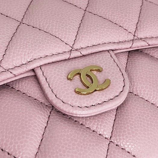 シャネル タイムレスクラシックライン 三つ折り財布 キャビアスキン ライトピンク ランダム品番 コンパクトウォレット 横浜BLANC CHANEL（シャネル） タイムレスクラシックライン 三つ折り財布