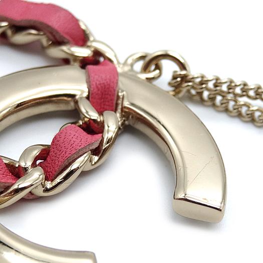 シャネル ココマーク ネックレス ゴールド ピンク ホワイト B18C CHANEL（シャネル） ココマーク チェーンモチーフ ネックレス メタル