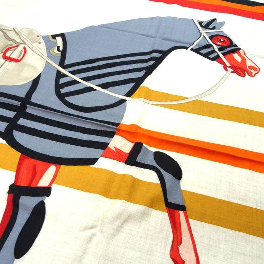 値下げ】HERMES カレ140 馬着とともに 大判ストール スカーフ cheval a