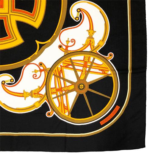 HERMES エルメス カレジェアン 140 ジョージワシントンの馬車 カシミヤ  