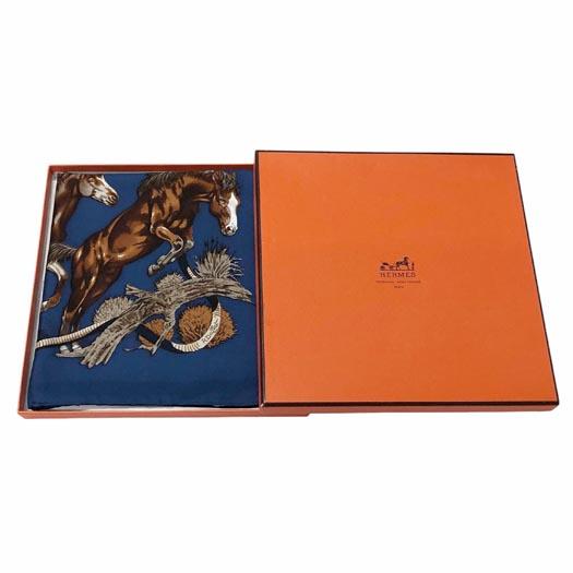 HERMES（エルメス） カレ90 スカーフ LES MUSTANGS 野生馬 シルク100