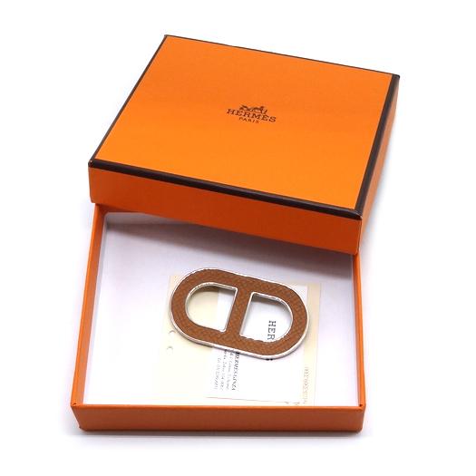 HERMES エルメス シェーヌダンクル ブローチ エプソン メタル ゴールド  