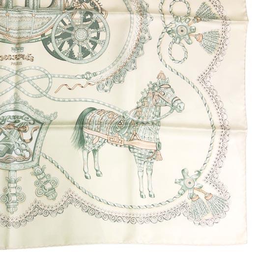 HERMES（エルメス） カレ90 スカーフ PAPEROLES パプロール 馬車と貴族