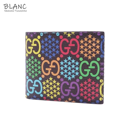 グッチ Ggサイケデリック 二つ折り財布 6010 ウォレット レザー 黒 ブラック Gucci 横浜blanc F04 38 横浜blancヤフーショッピング店 通販 Yahoo ショッピング