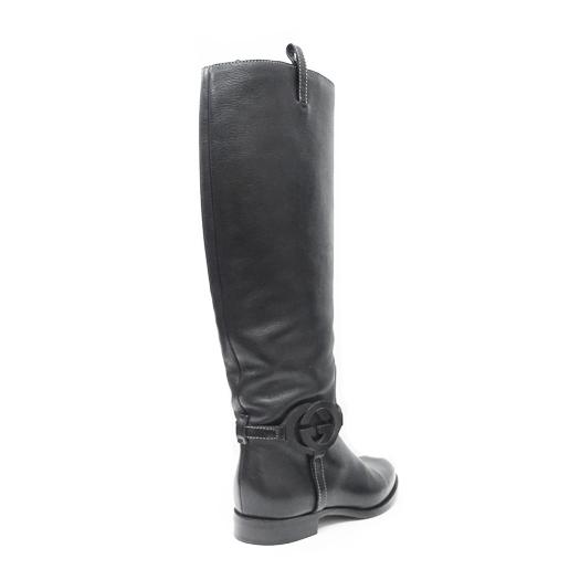 GUCCI グッチ GGロングブーツ レザー ブラック 182167 #36 23cm