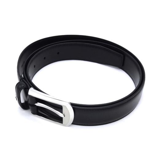 モンブラン MONTBLANC ベルト ブラック レザー 銀金具 全長105cm モンブラン MONTBLANC ベルト ブラック レザー 銀金具 全長105cm