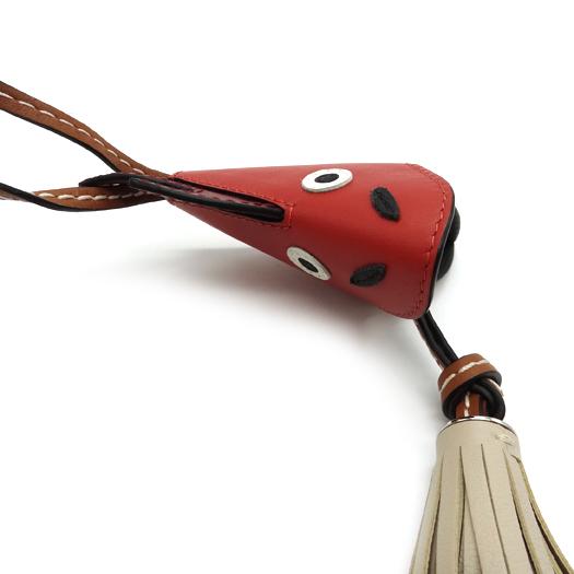 LOEWE ロエベ ドラゴンチャーム ストラップ カーフ レザー レッド 