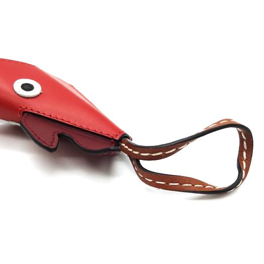 LOEWE（ロエベ） ドラゴンチャーム ストラップ カーフ レザー レッド