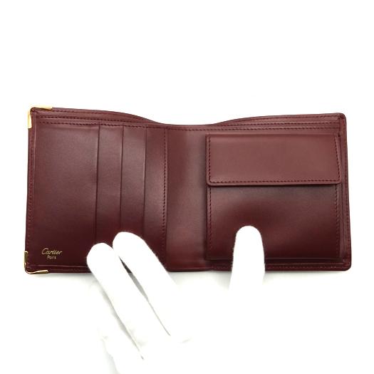 最大80 オフ カルティエ 横浜blanc Cartier L ボルドー レザー 二つ折り財布 二つ折り財布 Iceenergy Nl