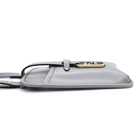 フェンディ フォンポーチ カーフレザー グレー 7AS131 携帯ケース ショルダーバッグ FENDI（フェンディ） フォンポーチ カーフレザー グレー 7AS131 携帯