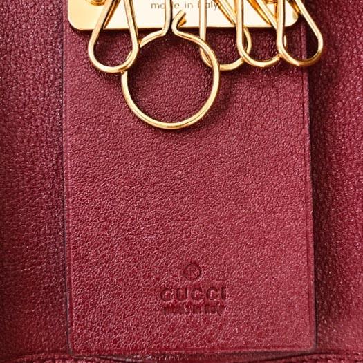 Cartier グッチ バンブー 6連キーケース GGマーモント レザー ボルドー 