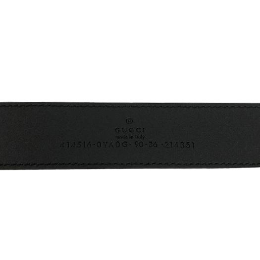 GUCCI 黒レザーベルト GGロゴ　箱付き ダブルG スリムベルト ・ブラック レザー | GUCCI公式