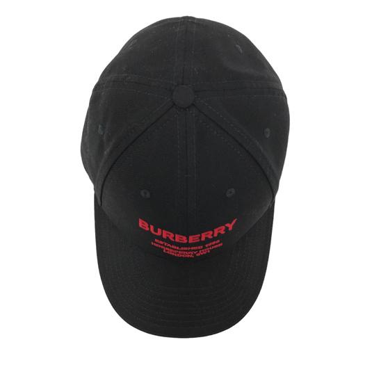 BURBERRY バーバリー ロゴ キャップ コットン ブラック 8043040 ＃L
