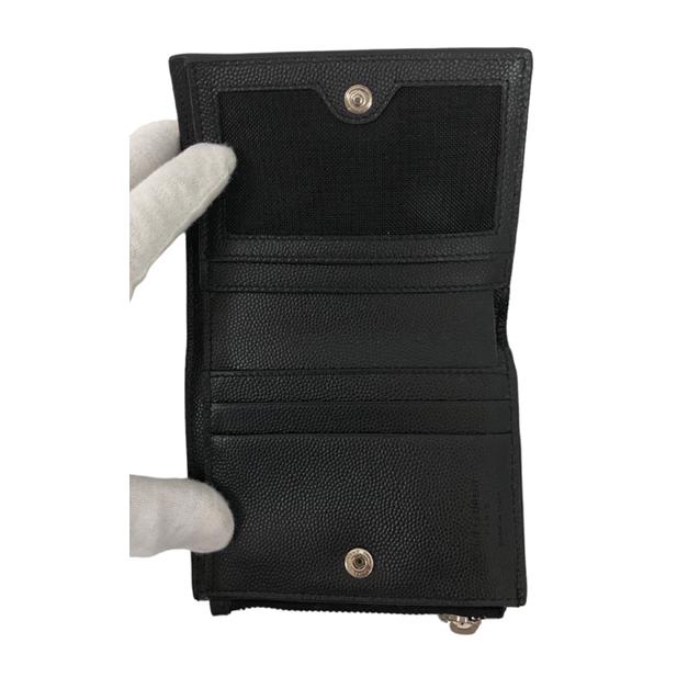 Yves Saint Laurent サンローランパリ 二つ折り財布 レザー ブラック  