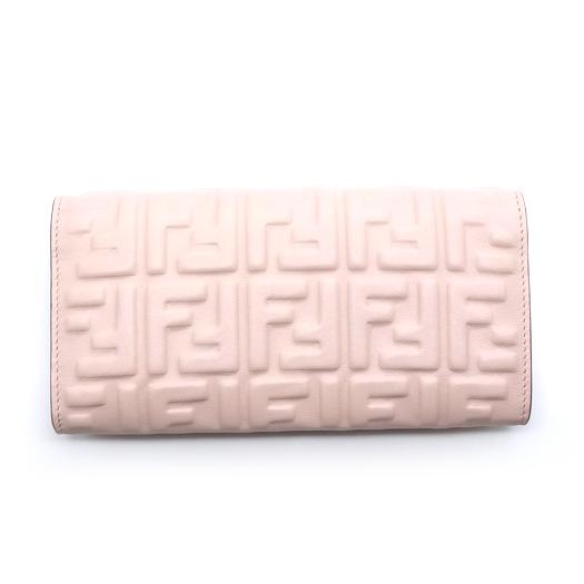 フェンディ バゲット コンチネンタル 長財布 レザー ピンク 8M0251 ゴールド金具 FENDI（フェンディ） バゲット コンチネンタル 長財布 レザー ピンク