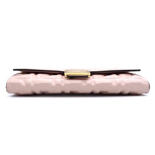 フェンディ バゲット コンチネンタル 長財布 レザー ピンク 8M0251 ゴールド金具 FENDI（フェンディ） バゲット コンチネンタル 長財布 レザー ピンク