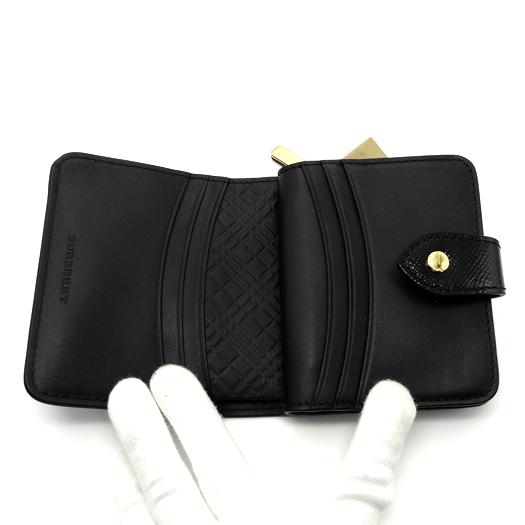 BURBERRY バーバリー 二つ折り財布 レザー ブラック 黒 40188351