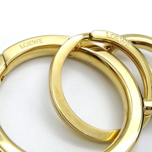 LOEWE ロエベ アナグラム チャーム カーフレザー タン ブラック