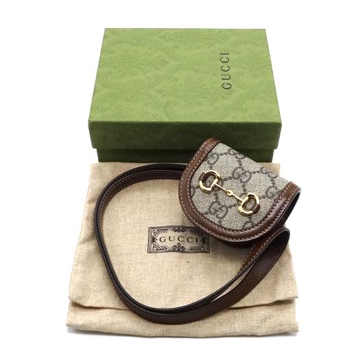 GUCCI（グッチ） ホースビット AirPods ケース GGスプリーム ブラウン