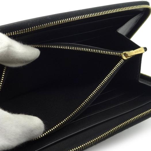 セリーヌ ラウンドファスナー 長財布 パテントレザー ブラック 101873 エナメル 黒 CELINE 横浜BLANC CELINE（セリーヌ） ラウンドファスナー 長財布 パテントレザー
