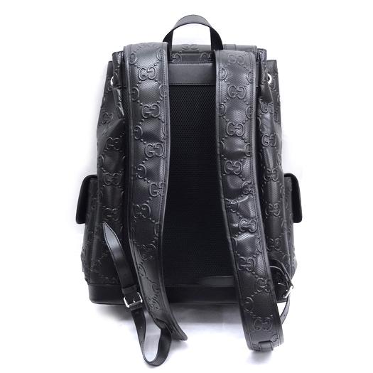 GUCCI グッチ GGエンボス バックパック レザー ブラック 黒 GUCCI グッチ GGエンボス バックパック レザー ブラック 黒