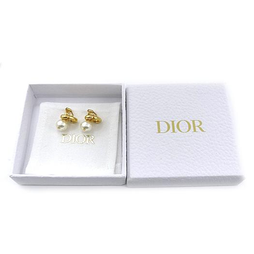 Christian Dior クリスチャン ディオール CD Navy クリップ イヤリング 