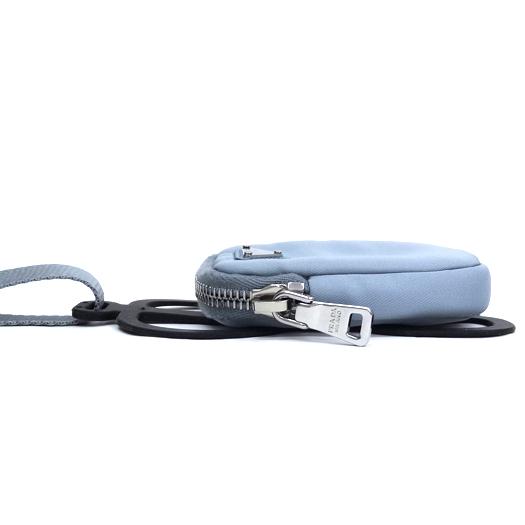 PRADA - プラダ スマートフォンホルダー ショルダーストラップ ポーチ付き ナイロン シリコン ライトブルー 1ZT016 PRADA 横浜BLANC PRADA プラダ スマートフォンホルダー ショルダーストラップ