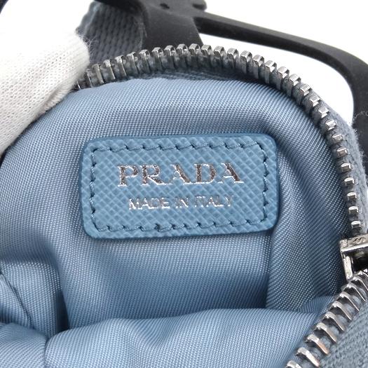PRADA - プラダ スマートフォンホルダー ショルダーストラップ ポーチ付き ナイロン シリコン ライトブルー 1ZT016 PRADA 横浜BLANC PRADA プラダ スマートフォンホルダー ショルダーストラップ