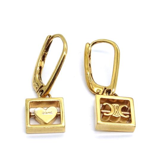 CELINE ゴールド ロゴ ピアス CELINE ゴールドロゴピアス