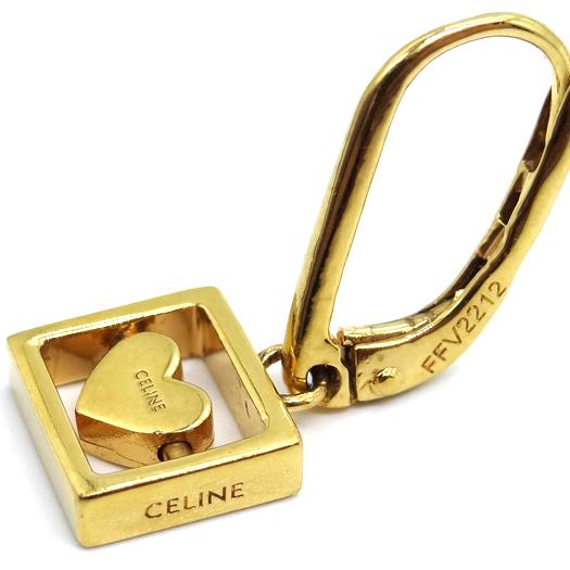 CELINE セリーヌ トリオンフ ロゴ＆ハートピアス メタル