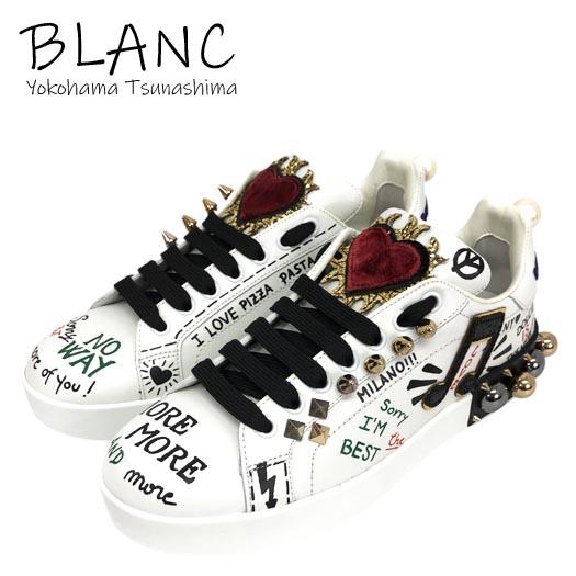 美品✨　ドルチェアンドガッバーナ　ポルトフィーノ　スニーカー　パール　刺繍 DOLCE&GABBANA BEAUTY ドルチェ&ガッバーナ ポルトフィーノ スタッズ