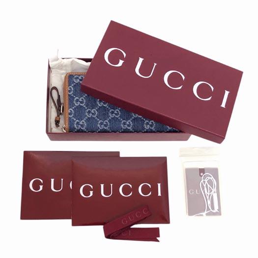 ✨未使用に近い✨　GUCCI ケース　ロゴ　刻印　ラウンドファスナー GUCCI（グッチ） GGエンブレム ジップアラウンド ウォレット ラウンド