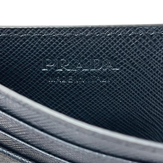 PRADA（プラダ） カードケース サフィアーノ ネイビー イエロー 名刺