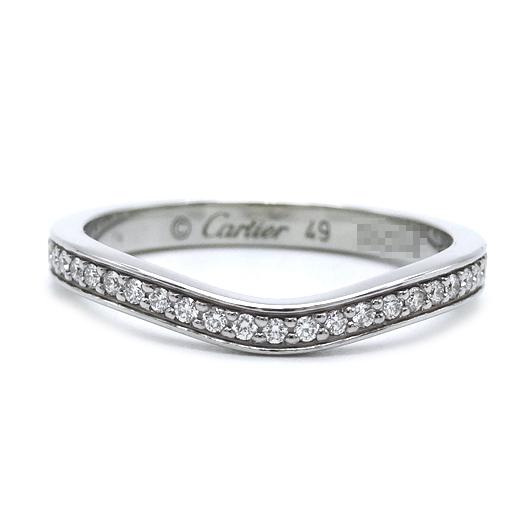 美品カルティエ バレリーナPT950 セミパヴェセッティングリング 約1.5号 Cartier（カルティエ） バレリーナ ウェディング ダイヤ リング セミ