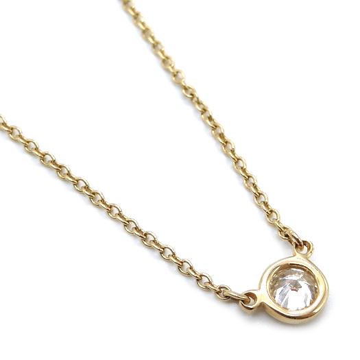 tiffanyバイザヤードダイヤ0.25ct k18ゴールドネックレス TIFFANY&Co.（ティファニー） バイザヤード ネックレス K18イエロー