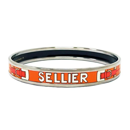 美品 エマイユ PM バングル ブレスレット 七宝焼き レディース シルバー HERMES（エルメス） エマイユPM SELLIER セリエ バングル GP 七宝焼