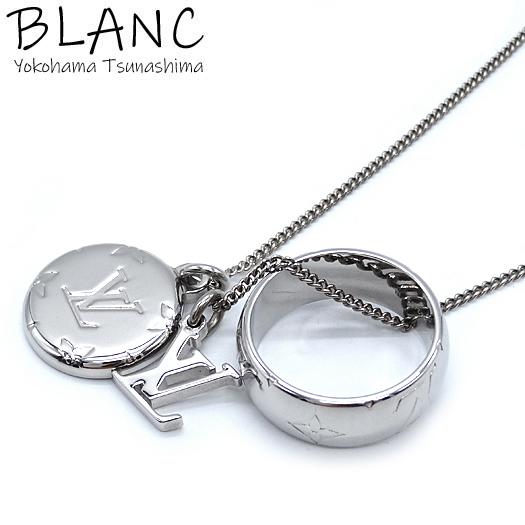 人気提案 モノグラム リングネックレス ヴィトン ルイ 送料無料 中古美品 メタル 横浜blanc Vuitton Louis Di0270 M シルバー メンズアクセサリー Meorboston Org