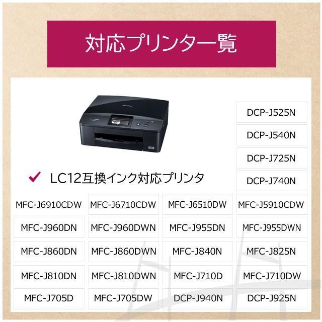 ブラザー用 プリンターインク LC12-4PK 4色セット＋ブラック1本 互換インクカートリッジ｜yokohama-toner｜03