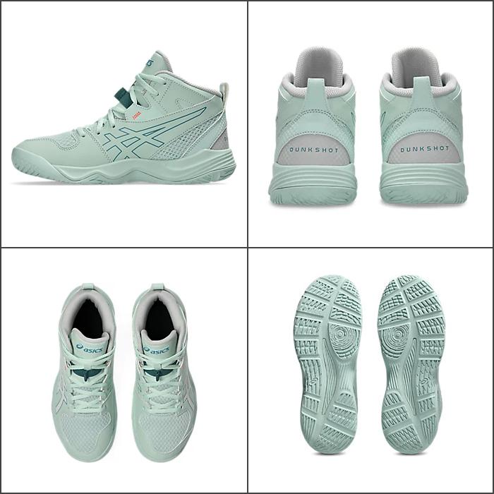 国内完売ASICSバスケットボールシューズ グレー/ミント ASICS（アシックス） 名入れ1円 バスケットシューズ ジュニア キッズ