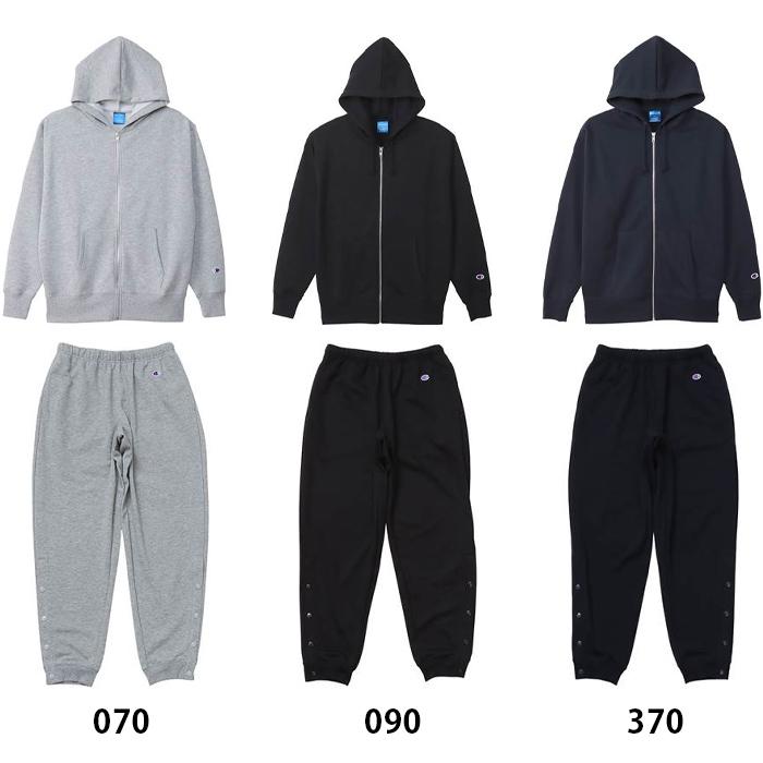 Champion 名入れ1段付き バスケ スウェット 上下 裾ボタン