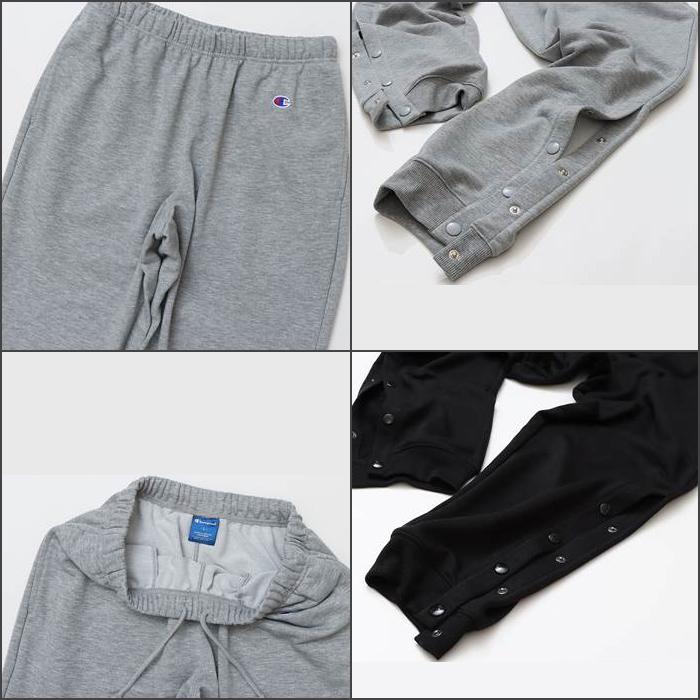 Champion 名入れ1段付き バスケ スウェット 上下 裾ボタン メンズ