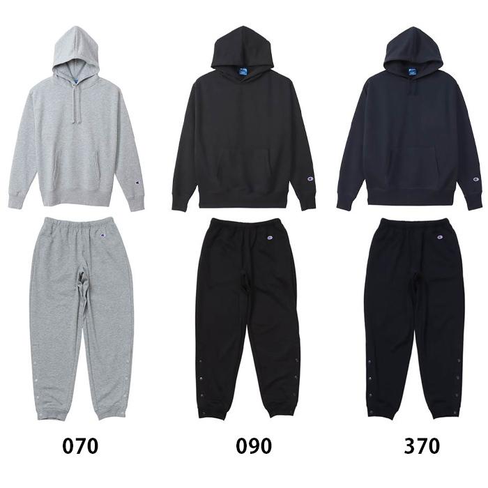 Champion 名入れ1段付き バスケ スウェット 上下 裾ボタン