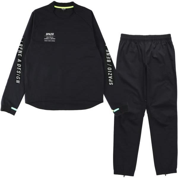 SPAZIO スパッツィオ フットサル ピステジャージ GE-0836 20SS ブラック トレーニングウェア(ge0836-02)